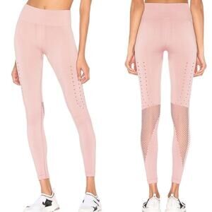 Varley Becky High Rise Mesh Seamless Legging In Light Pink Size Medium